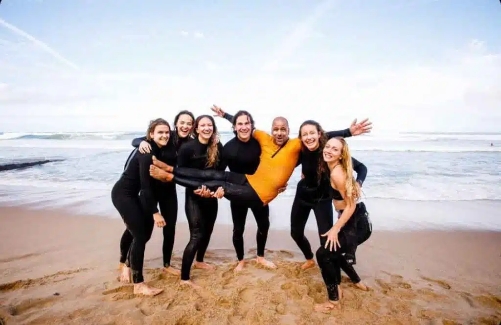 Group of surf students after a successful Sea Krew session