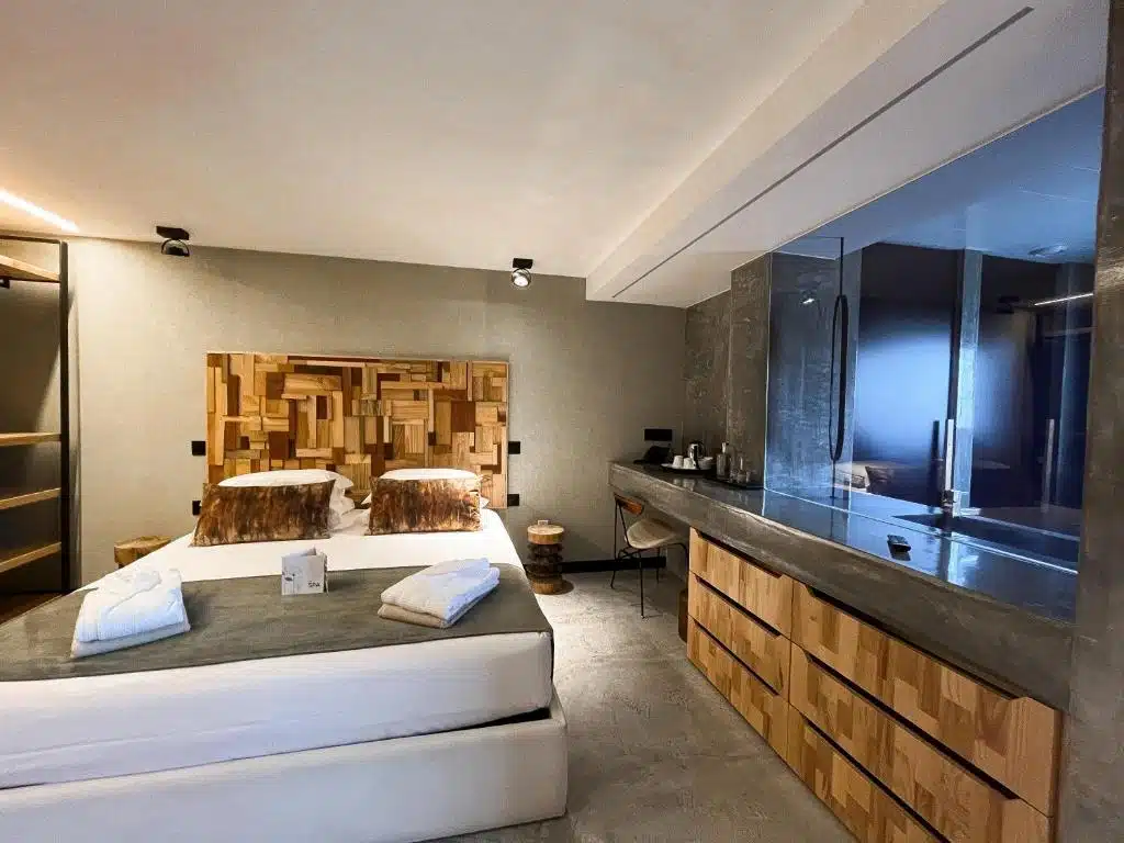 Natura duplex suite living area at Well Hotel Maceira retreat