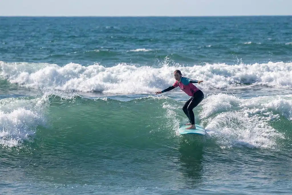 Intermediate surfer improving technique with Sea Krew Portugal - surf coaching Ericeira