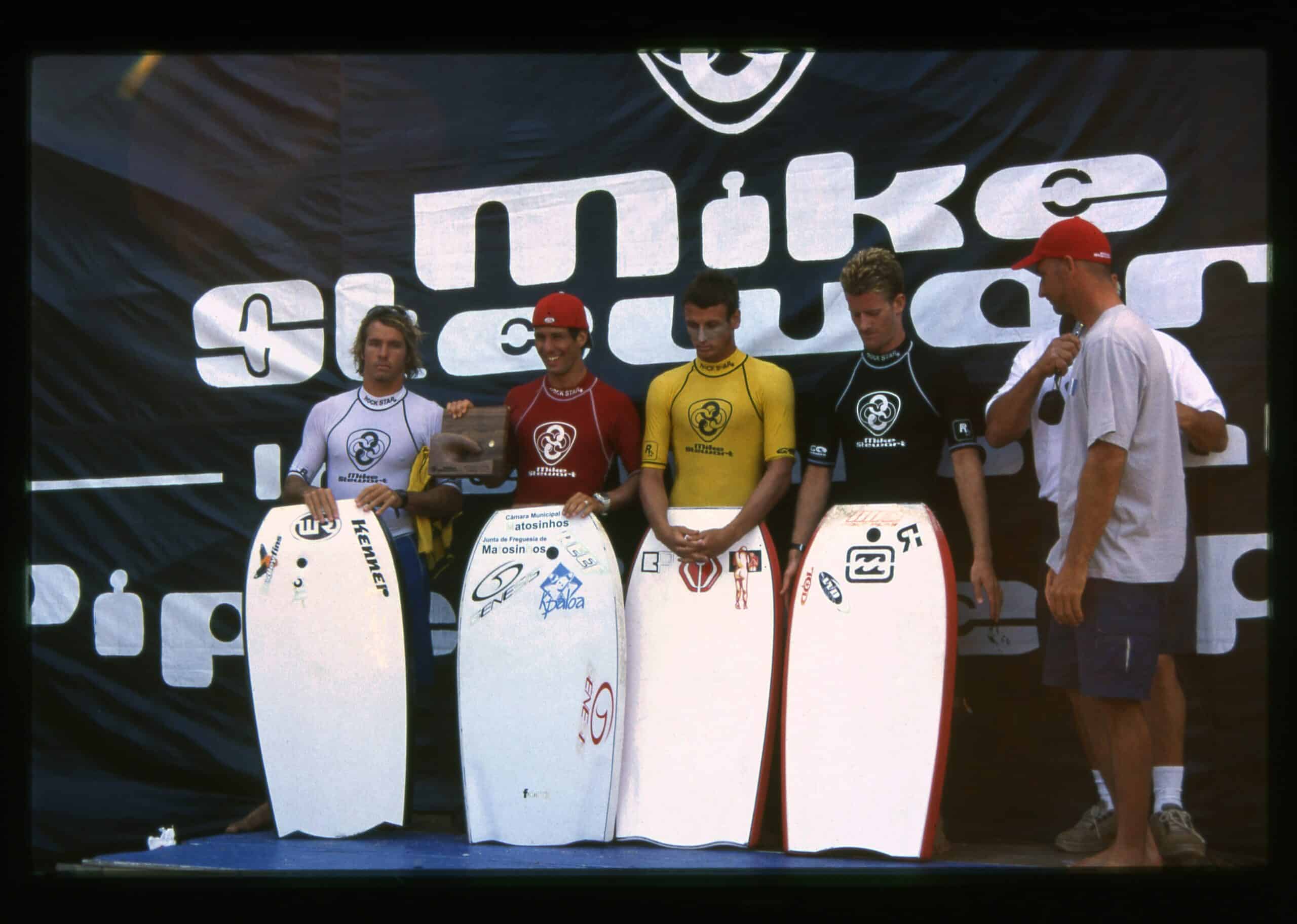 Rui Ferreira competing at Pipeline Hawaii bodyboard championship finals