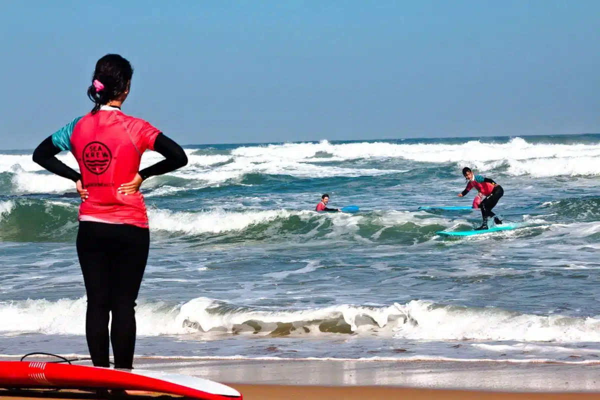 Small group surf coaching in Ericeira with individual feedback